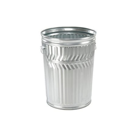 Wittco Witt Industries Outdoor Galvanized Steel Corrosion Resistant Trash Can, 20 Gallon, Silver WCD20C